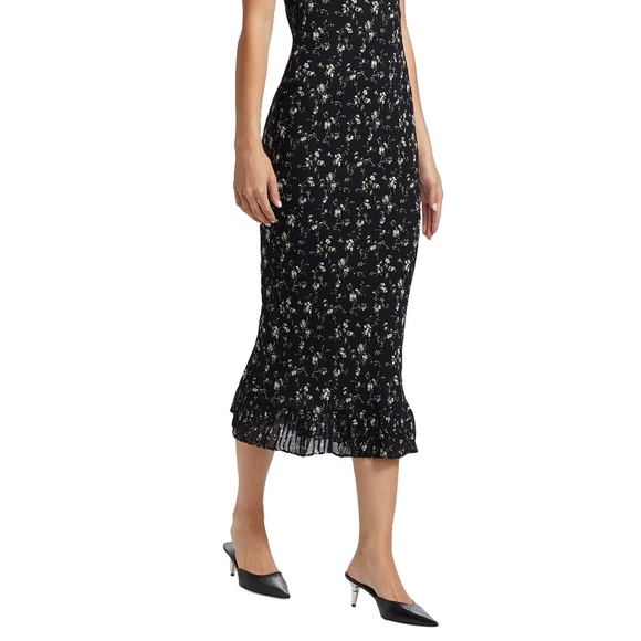 REFORMATION  Suki Sleeveless Scoop-Neck Ruffle-Hem Midi Dress - Picture 4 of 5